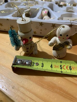 Decorazioni Natalizie Legno Bianco Oro