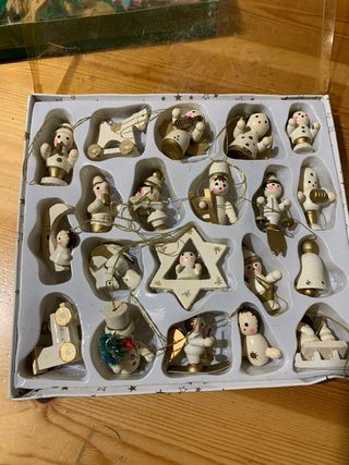 Decorazioni Natalizie Legno Bianco Oro