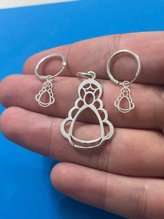 Hermoso Conjunto Virgen Del Rocio Plata 925