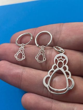 Hermoso Conjunto Virgen Del Rocio Plata 925