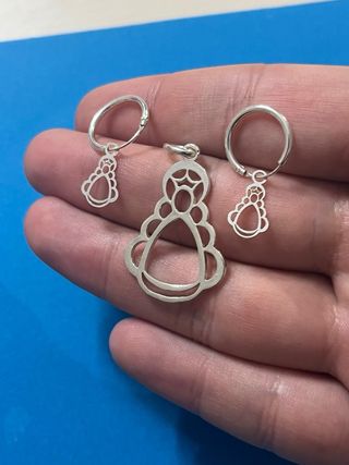 Hermoso Conjunto Virgen Del Rocio Plata 925