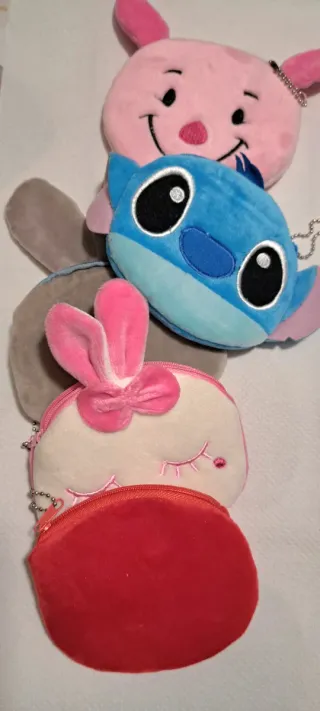 Portachiavi con zip Stitch, Piglet, Judy, Spiderma