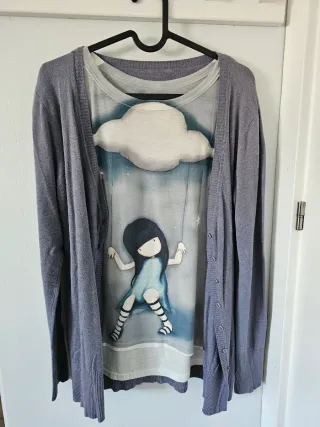 Conjunto cárdigan y camiseta