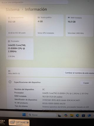 Acer Nitro 5 AN515-55-52 Intel core I5 8300 2.30g