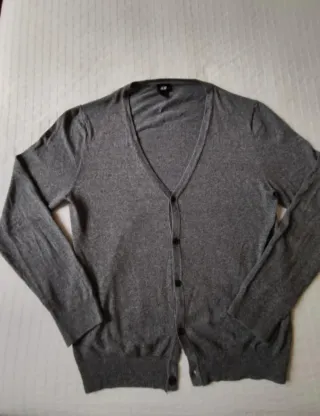 Cárdigan H&M Gris Talla L Hombre