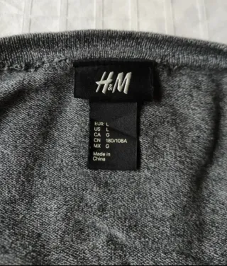 Cárdigan H&M Gris Talla L Hombre