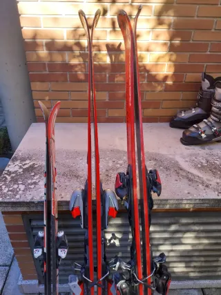 Esquís y bastones de esquí
