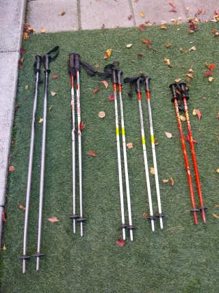 Esquís y bastones de esquí