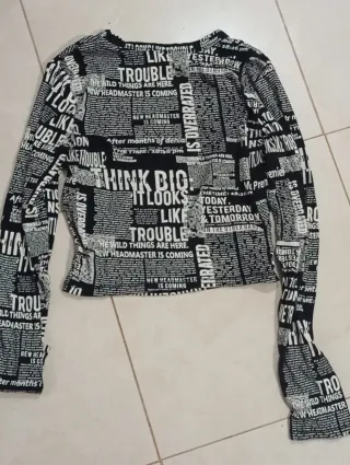 Camiseta manga larga estampada talla L