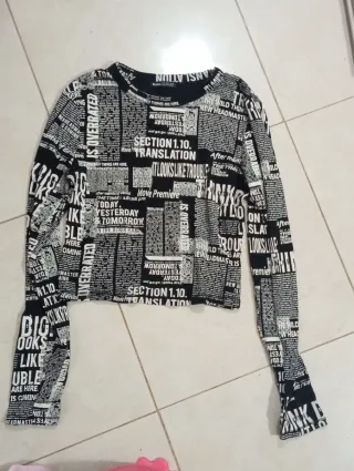 Camiseta manga larga estampada talla L