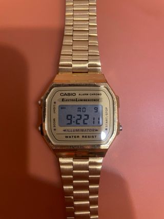 Reloj Casio Dorado Digital Electro Luminescence