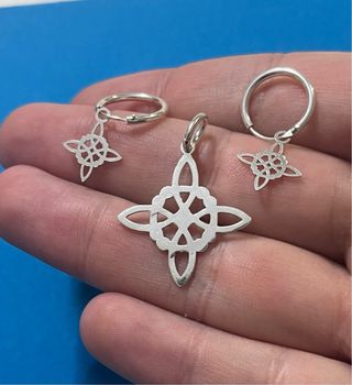 Mistico Conjunto Nudos De Brujas Plata De Ley 925