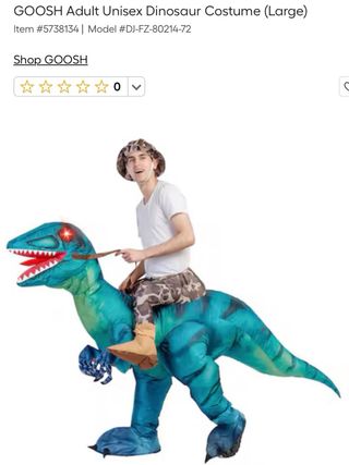 Disfraz Dinosaurio Hinchable GOOSH Talla 150-165cm