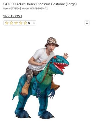 Disfraz Dinosaurio Hinchable GOOSH Talla 150-165cm