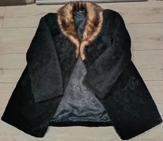 Abrigo borrego pelo lujo vintage cuello pelo