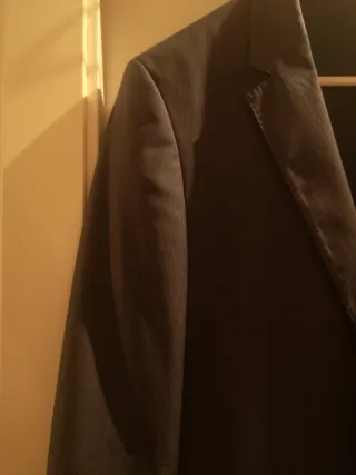 Traje Hugo Boss Negro azul marino oscuro rayas