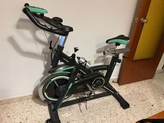 Bicicleta Estática Spinning Negra/Verde.