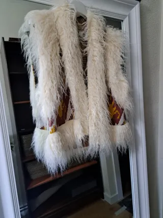 Chaleco étnico punto y pelo multicolor