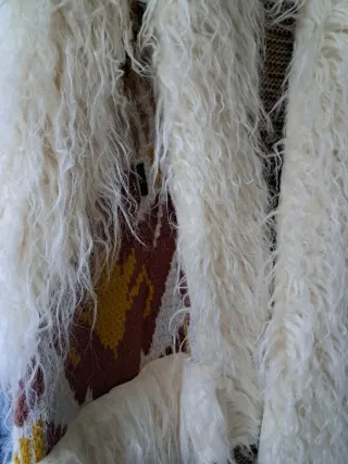 Chaleco étnico punto y pelo multicolor