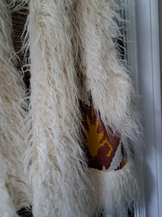 Chaleco étnico punto y pelo multicolor