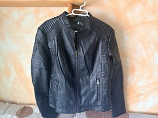 Cazadora Piel Negra Talla S