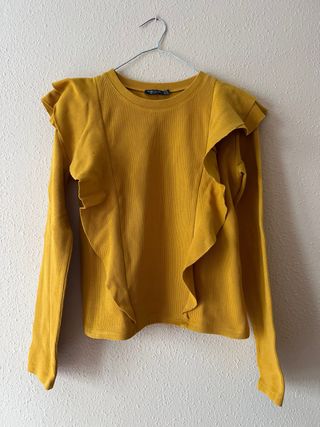 Jersey mostaza con volantes