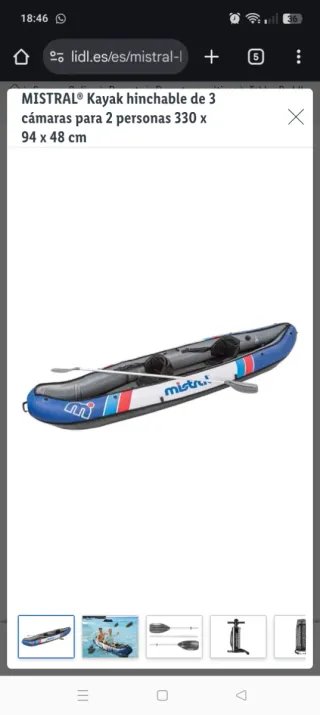 Kayak hinchable MISTRAL® para 1 o Dos personas