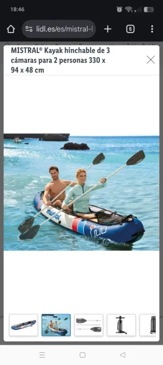 Kayak hinchable MISTRAL® para 1 o Dos personas