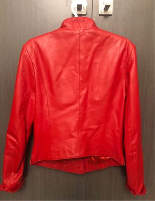 Chaqueta de cuero roja vintage