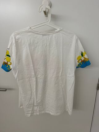 Camiseta Zara Estampada Frutas Barroco Talla L