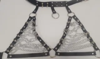 Top gótico arnés cadenas talla XXXL