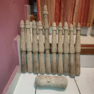 Antiguo Juego de bolos madera principios S.XX