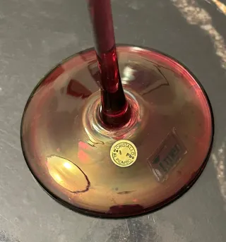 Porta candela in vetro e metallo