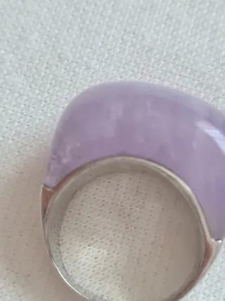 Anillo Plata y Piedra Morada