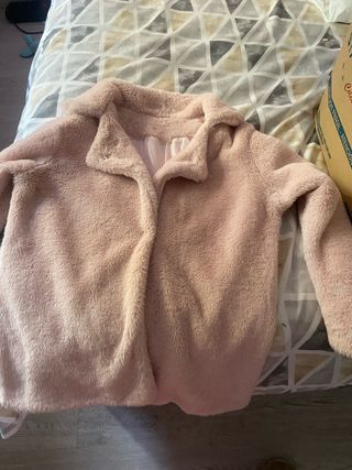 Abrigo niña rosa peluche