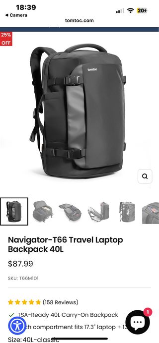 Mochila Tomtoc Navigator-T66 Negra