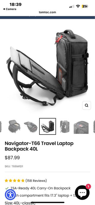 Mochila Tomtoc Navigator-T66 Negra