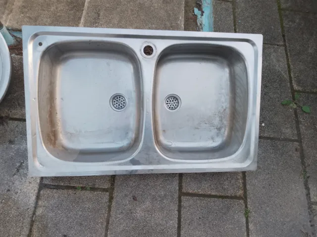 Lavabi doppio in acciaio inossidabile