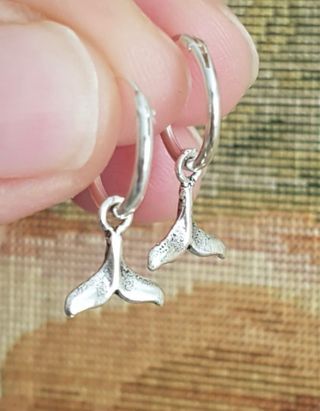 Mono Pendientes Aro Cola de Ballena Plata 925