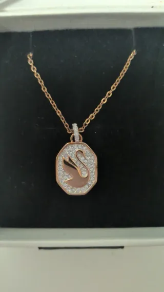 Colgante Swarovski Cisne Dorado y Blanco