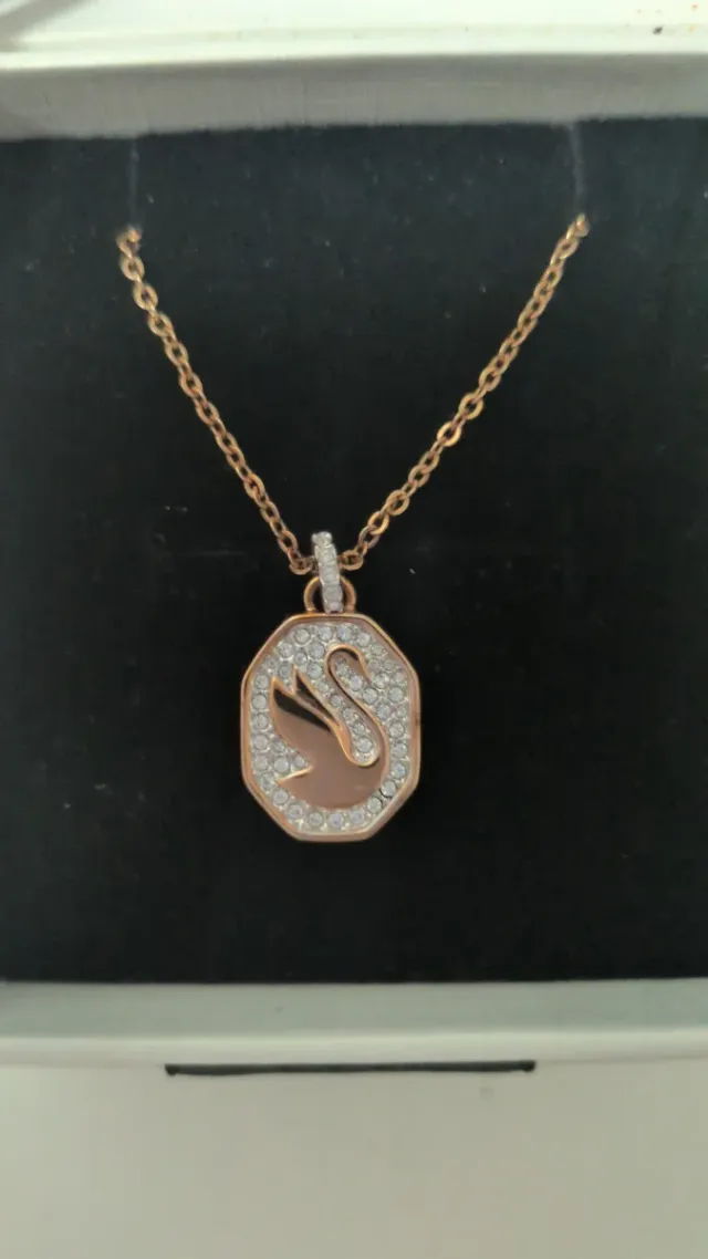 Colgante Swarovski Cisne Dorado y Blanco