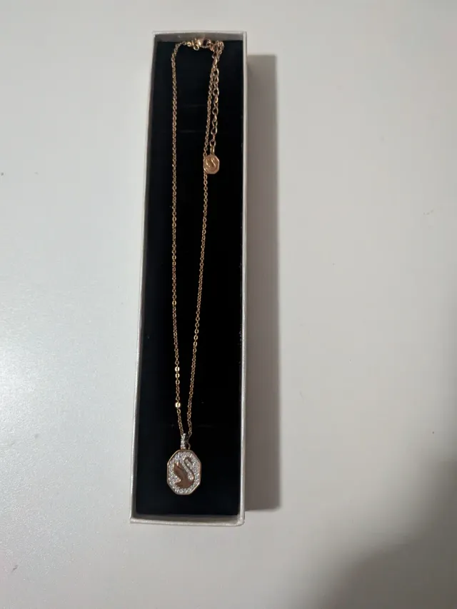 Colgante Swarovski Cisne Dorado y Blanco