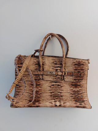 Bolso Piel Bandolera Italia Rosa Marrón - Italia