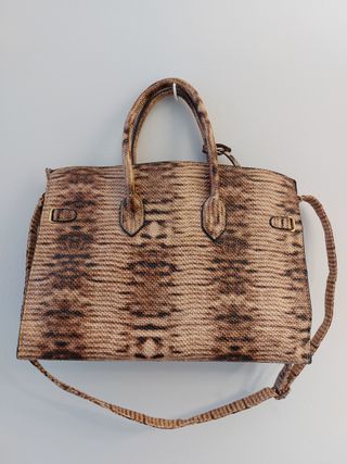 Bolso Piel Bandolera Italia Rosa Marrón - Italia