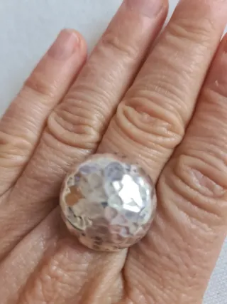 Anillo Plata 950 Martillado Ajustable