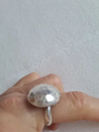 Anillo Plata 950 Martillado Ajustable