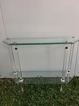 Tavolino da Salotto in Cristallo e Oro