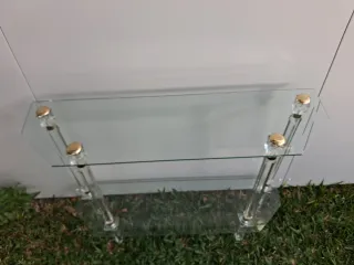 Tavolino da Salotto in Cristallo e Oro