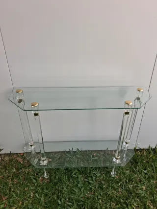 Tavolino da Salotto in Cristallo e Oro