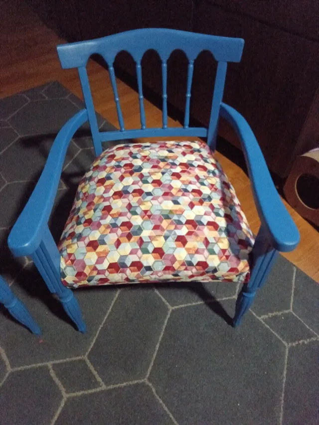 Coppia poltroncine legno restaurate